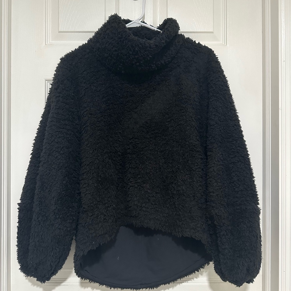 Lululemon Cozy Black Fleece Turtleneck Sweater